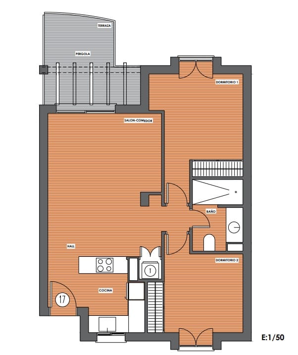 Apartamento de 2 dormitorios en la segunda planta, Dénia