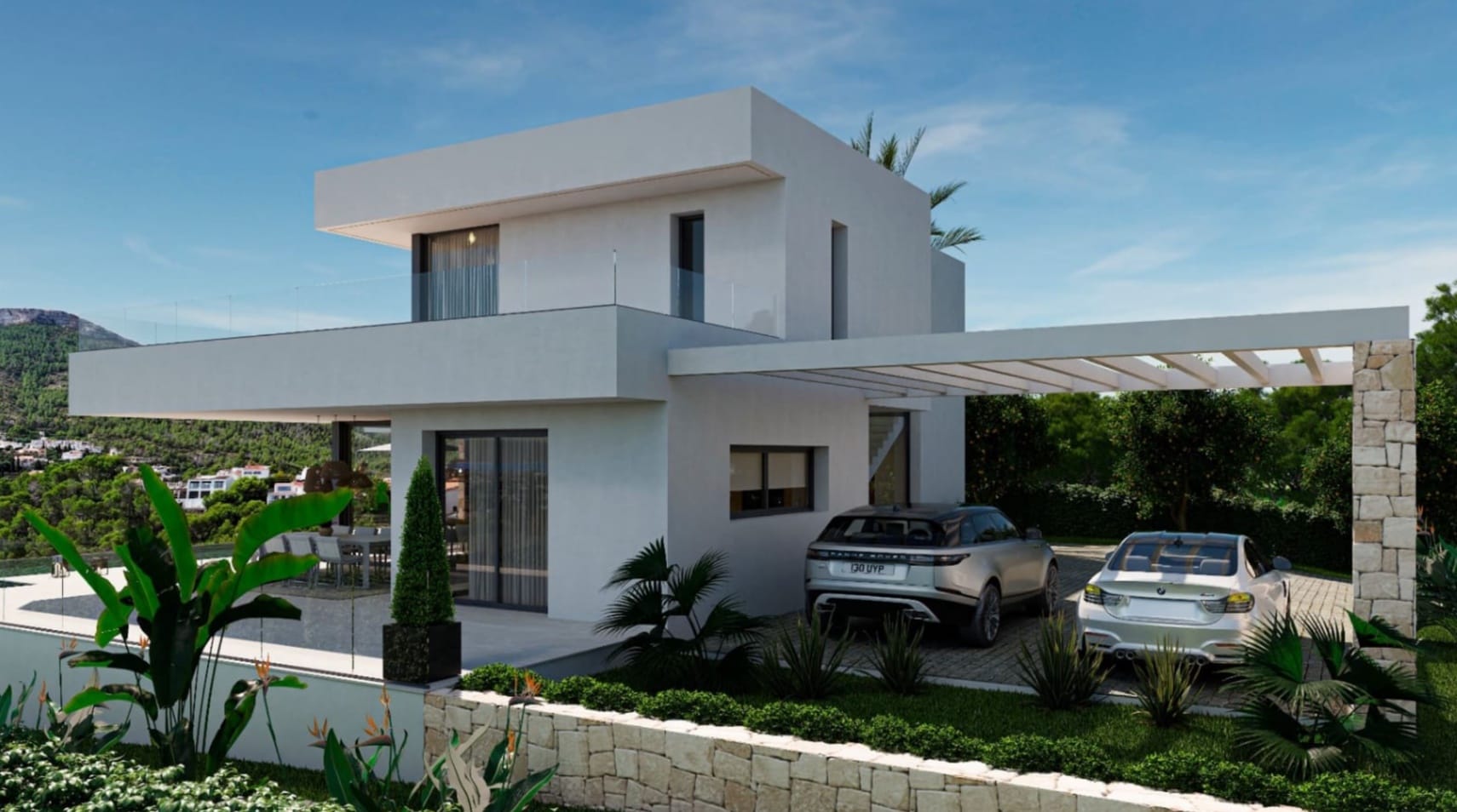 Villa moderna de obra nueva en Dénia con vistas al mar y al Montgó