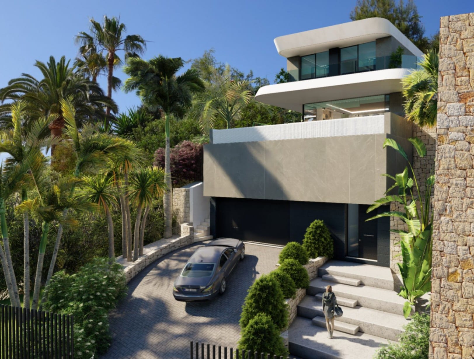 Luxe villa in Moraira met panoramisch uitzicht op zee en infinity pool dicht bij het strand El Portet