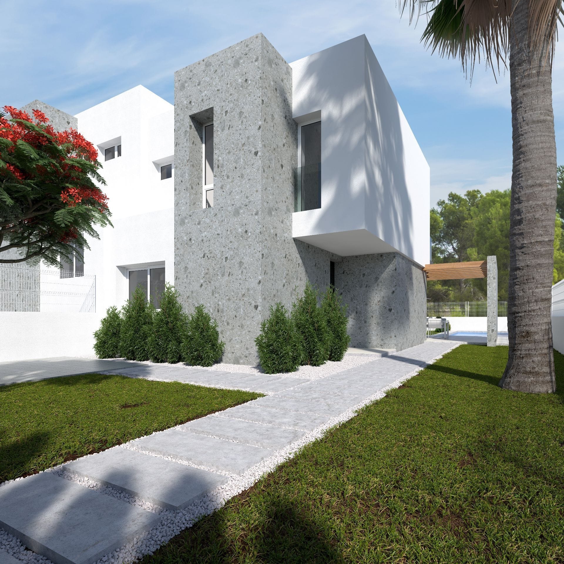 Moderne villa met uitzicht op zee