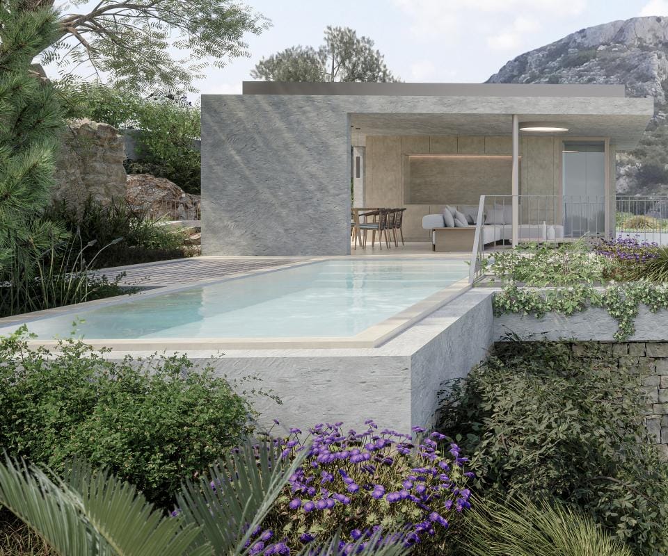 Villa de diseño contemporáneo en Dénia con vistas panorámicas al mar y al Montgó