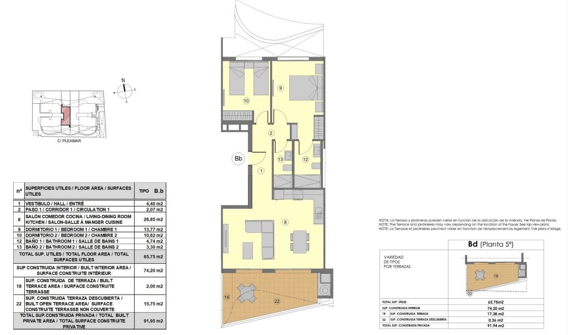 Luxe appartement met 2 slaapkamers op 300 meter van het strand: Punta Prima