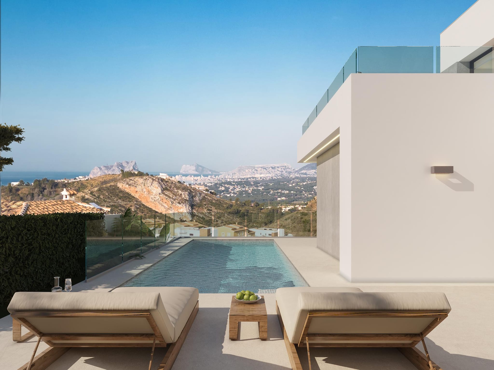 Villa moderne avec piscine à débordement et sous-sol polyvalent près de Moraira