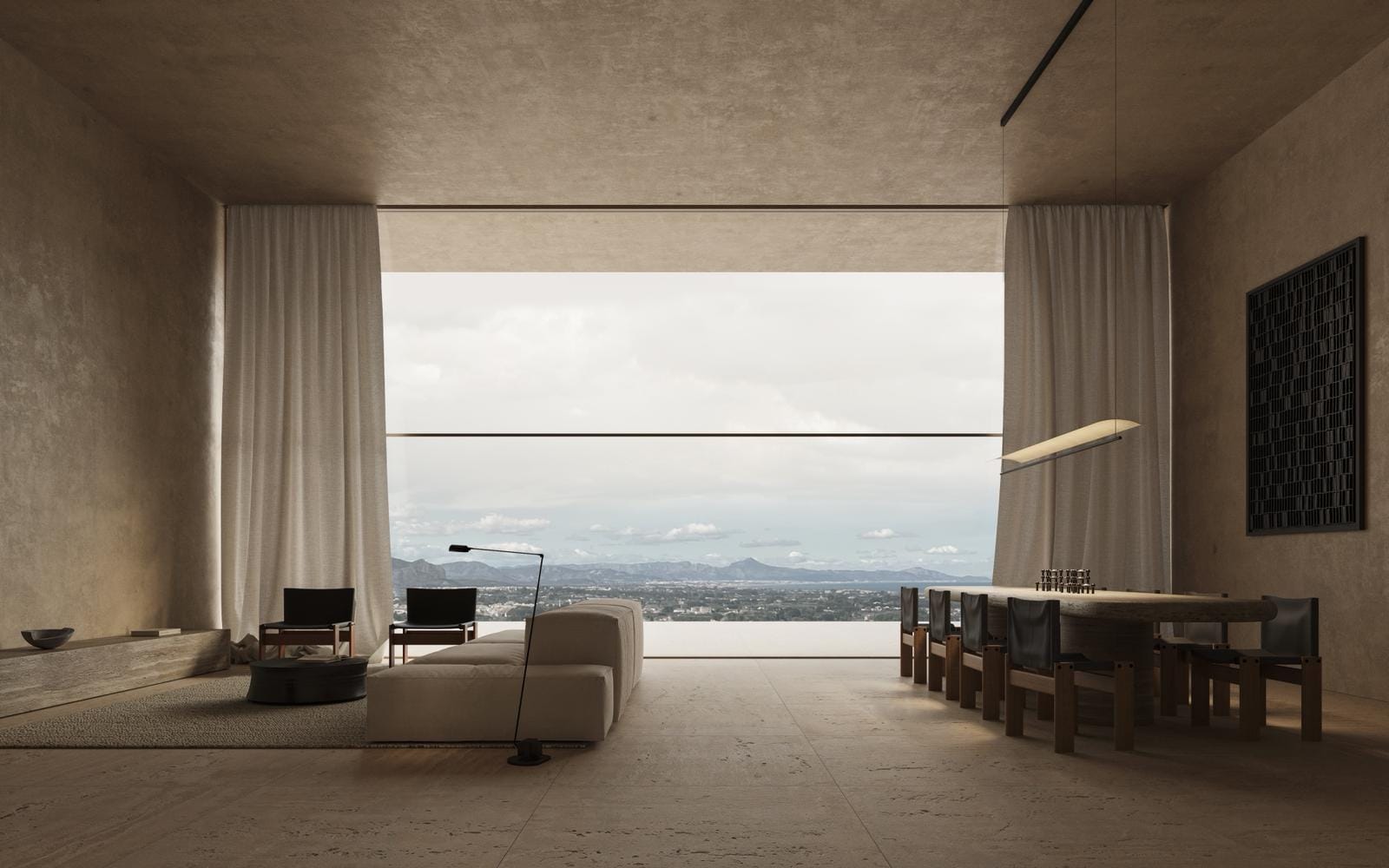 Contemporary luxury villa in Dénia with panoramic views, infinity pool, and minimalist architecture.
