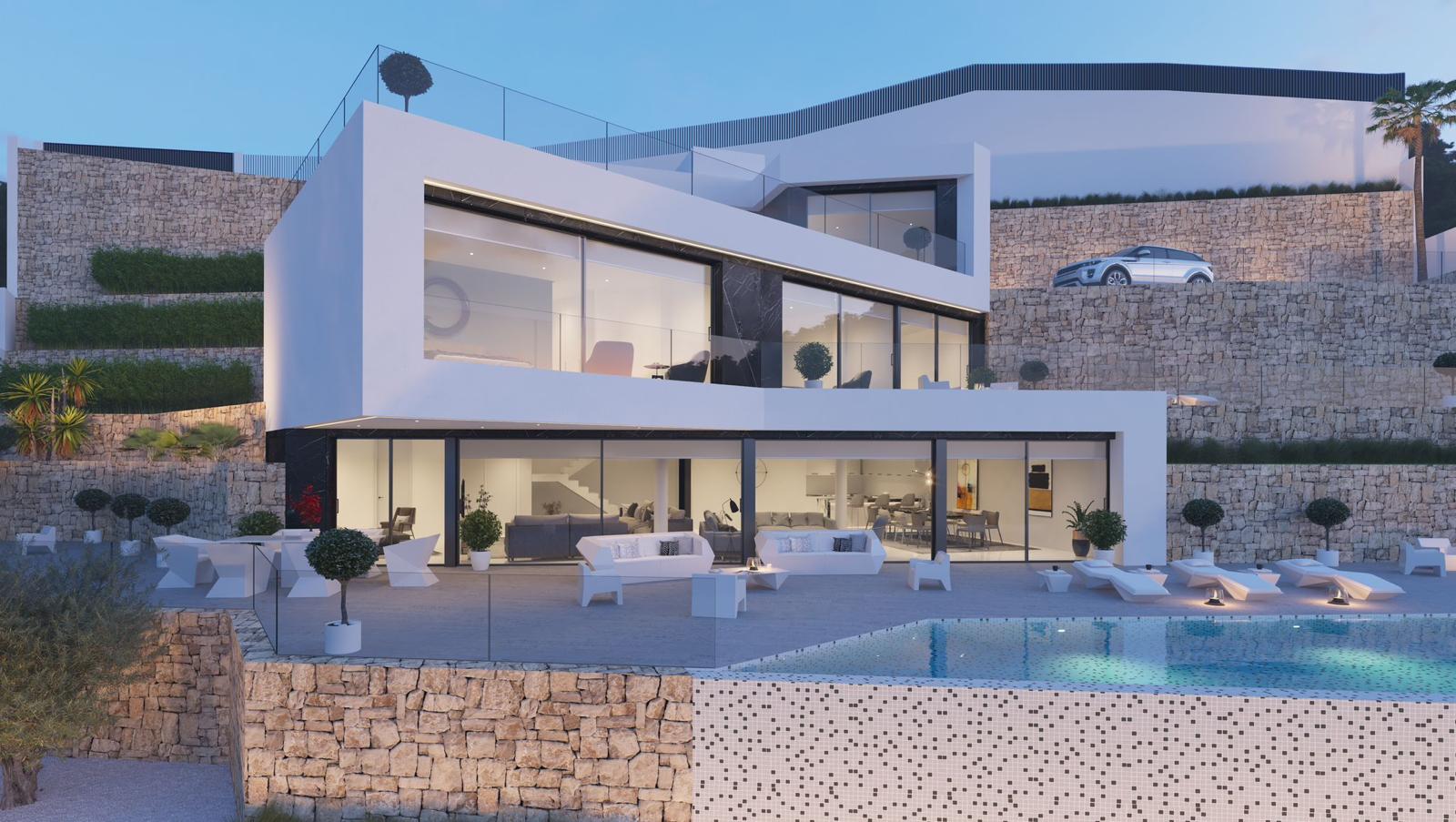 Villa de lujo en Benissa con vistas abiertas al mar y montaña