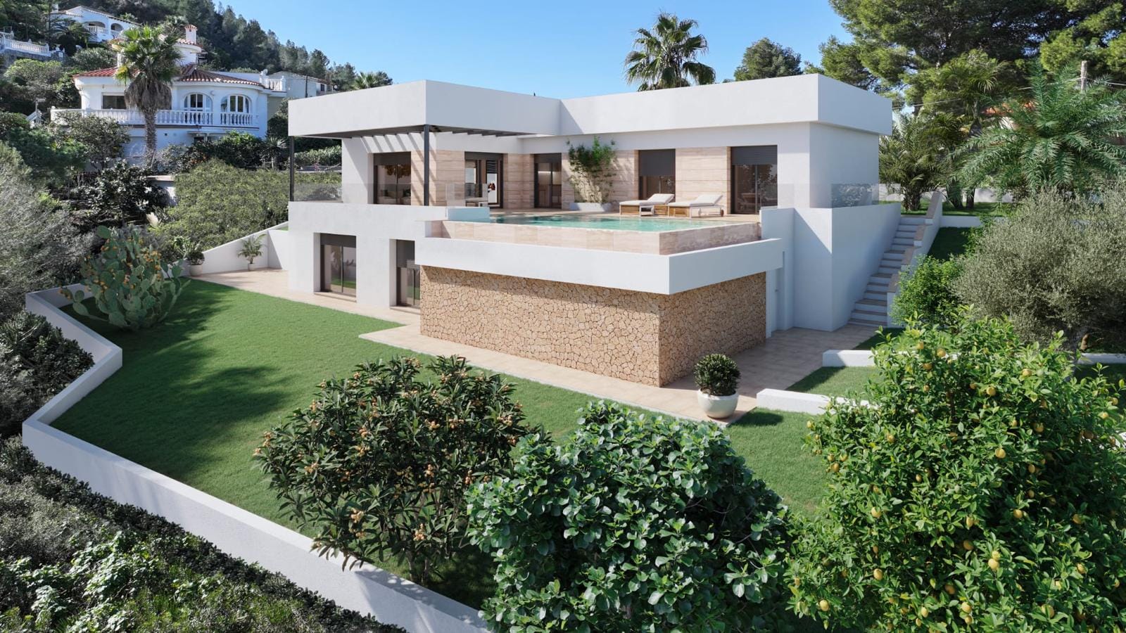 Moderne villa te koop met een oneindige zwembad in Dénia