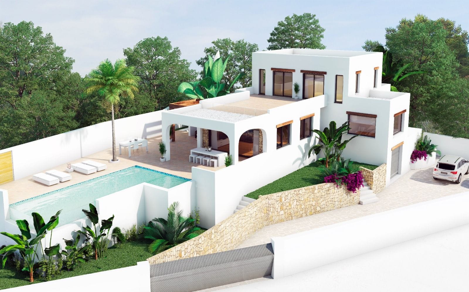 Chalet de obra nueva en El Portet, Moraira.