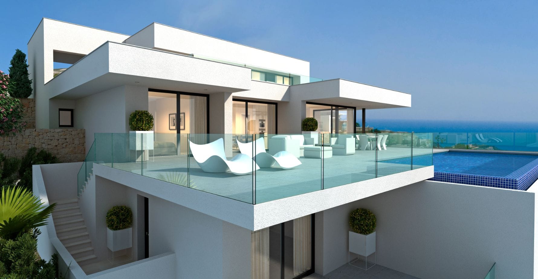 Villa en venta en Moraira con  vistas al mar y piscina