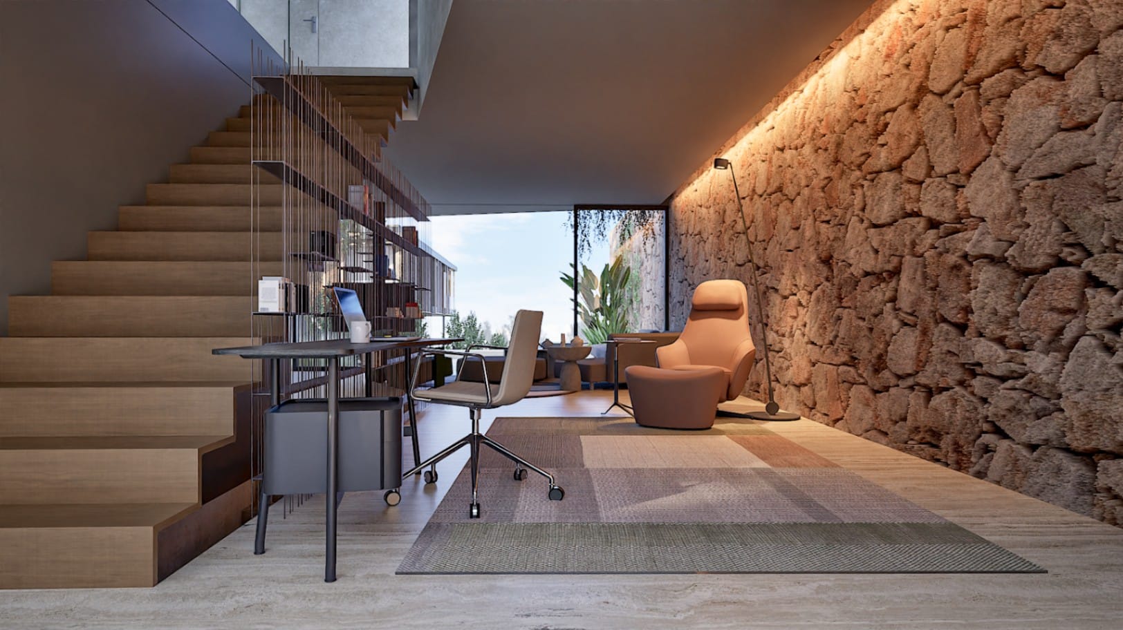 Moderne Designervilla mit privatem Pool, Panoramablick auf das Meer und 700 m vom Strand entfernt.