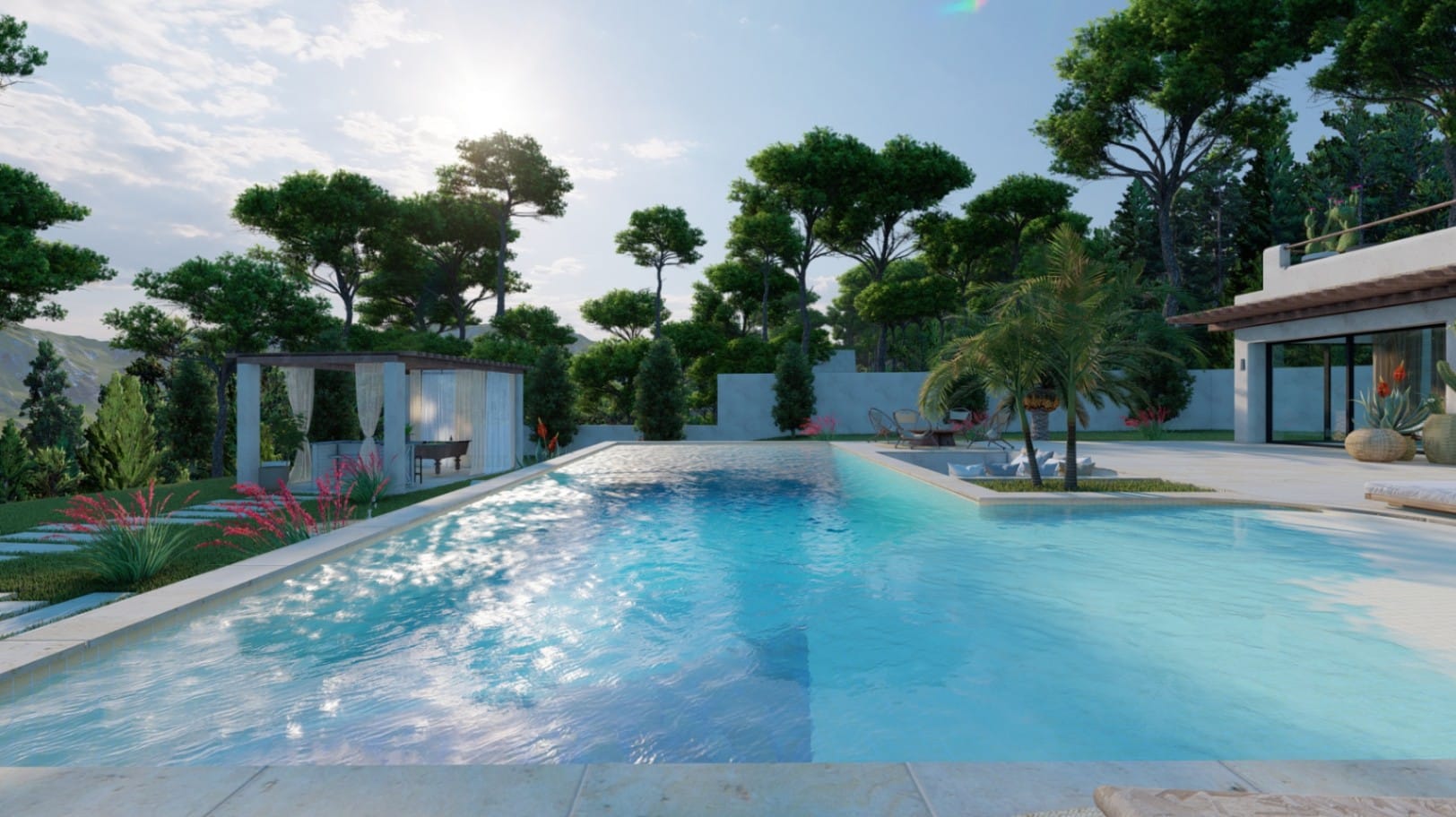 Villa de lujo de estilo ibicenco moderno en Balcón al Mar, Jávea, con vistas al mar y piscina privada