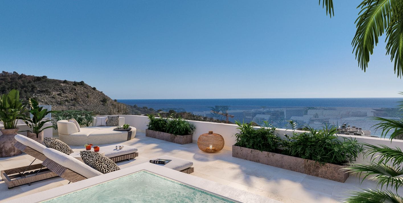 Apartamento en Villajoyosa: 3 habitaciones, 2 baños y piscinas comunitarias.