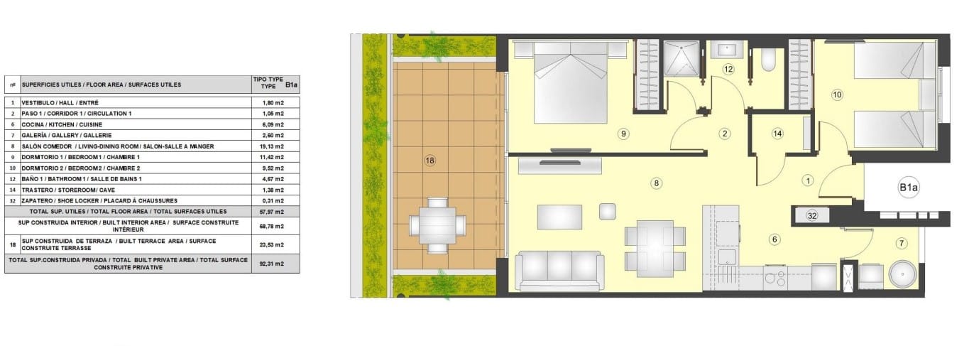 Nieuw appartement met 2 slaapkamers in Torrevieja