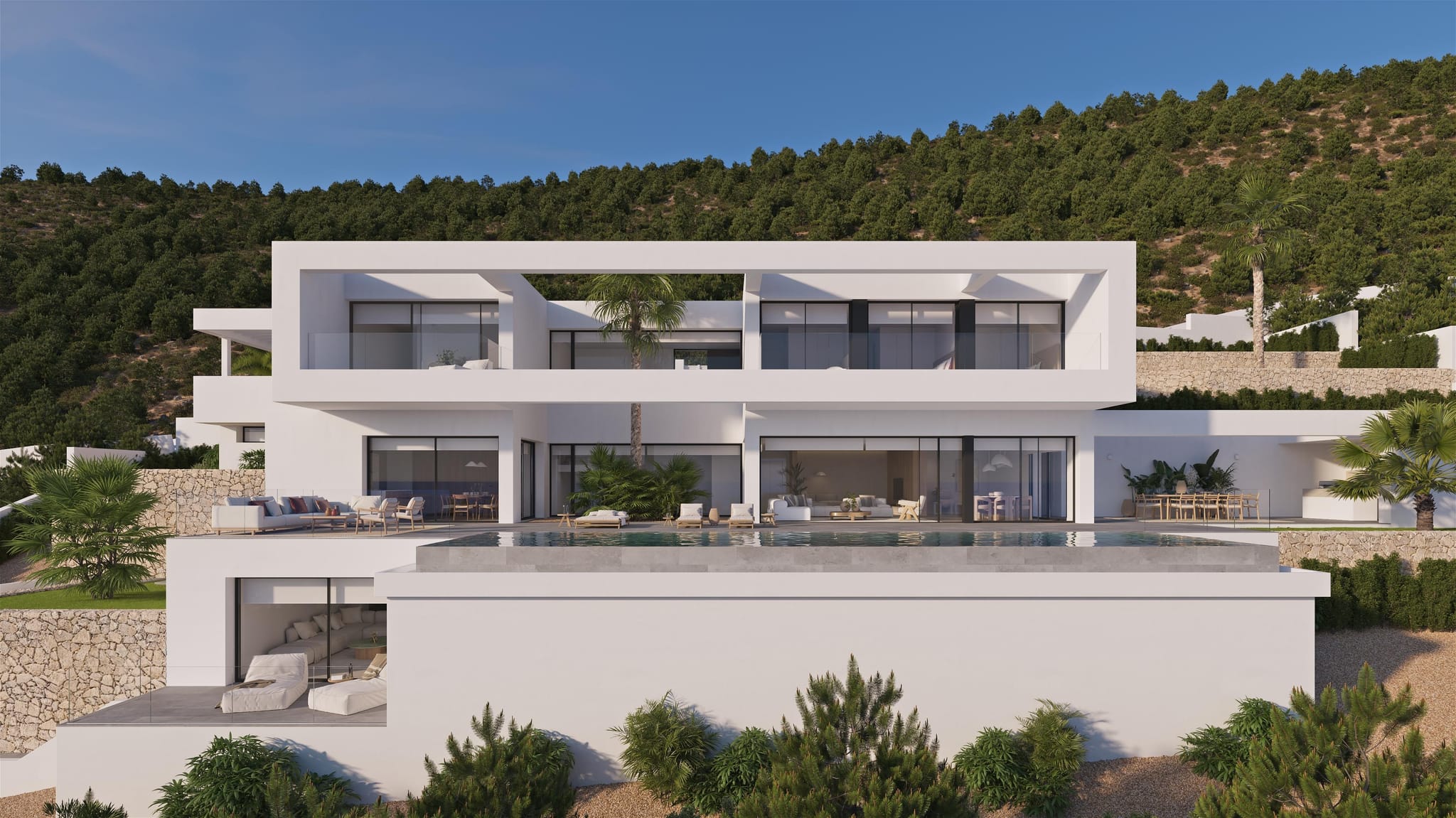 Luxe villa met infinity zwembad en panoramisch uitzicht op zee in Benissa