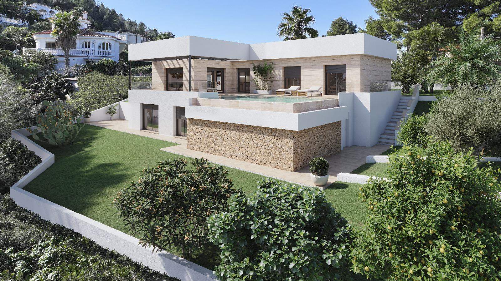 Moderne villa te koop met een oneindige zwembad in Dénia