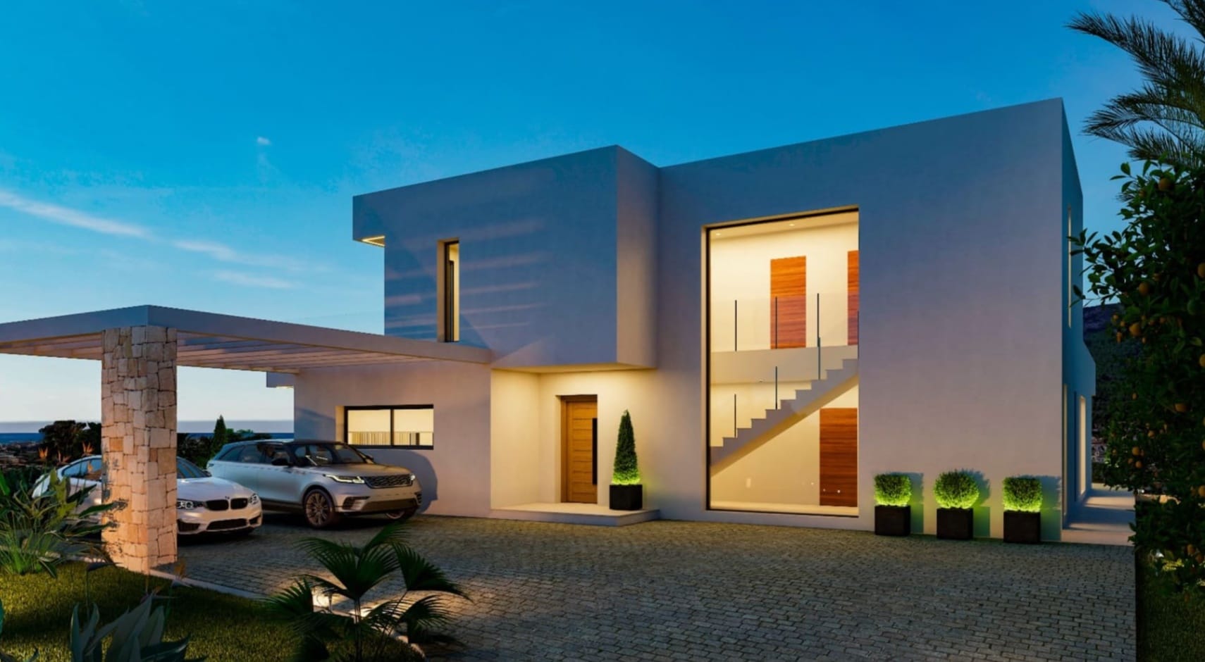 Villa moderna de obra nueva en Dénia con vistas al mar y al Montgó
