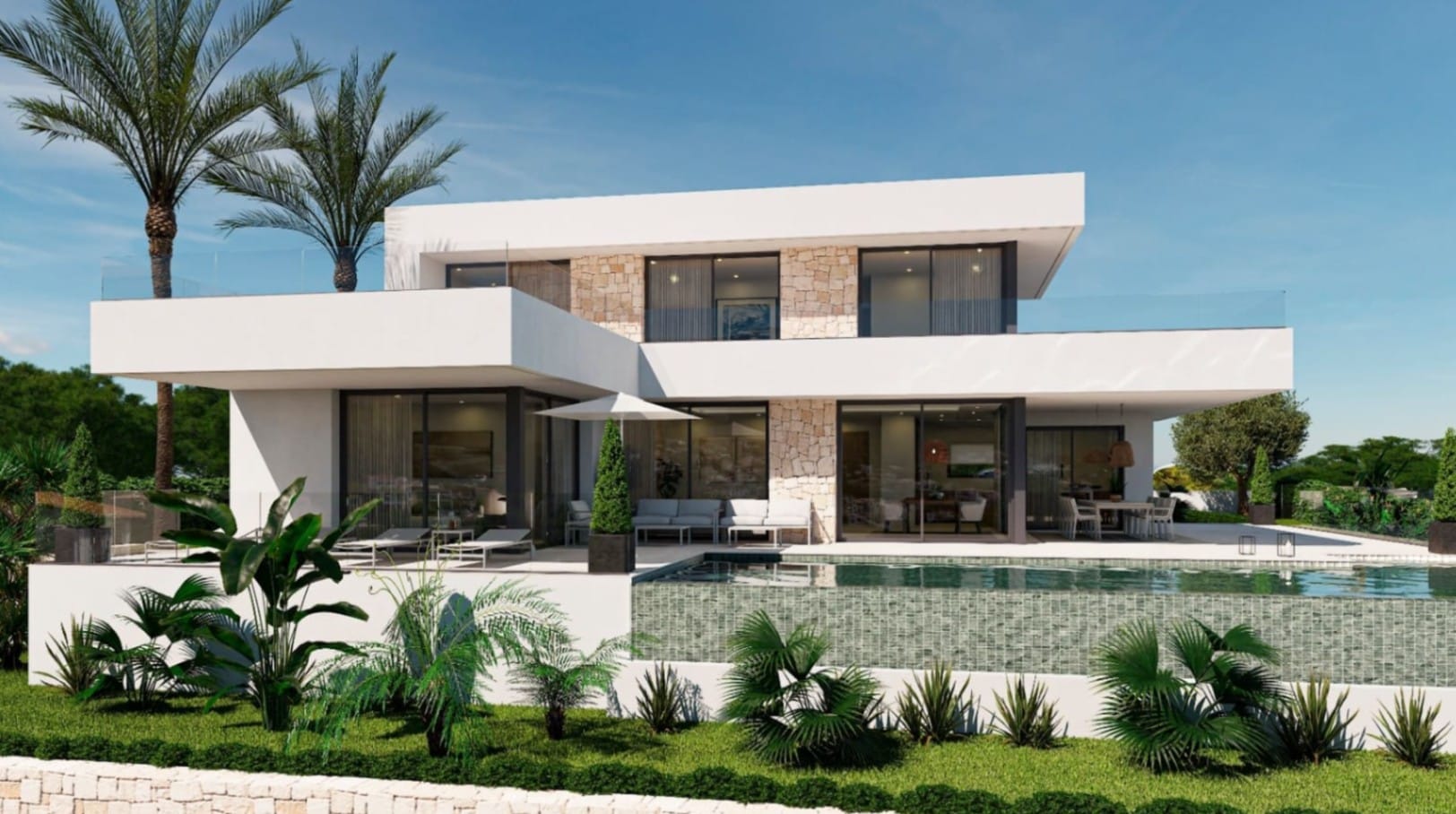 Villa moderna de obra nueva en Dénia con vistas al mar y al Montgó