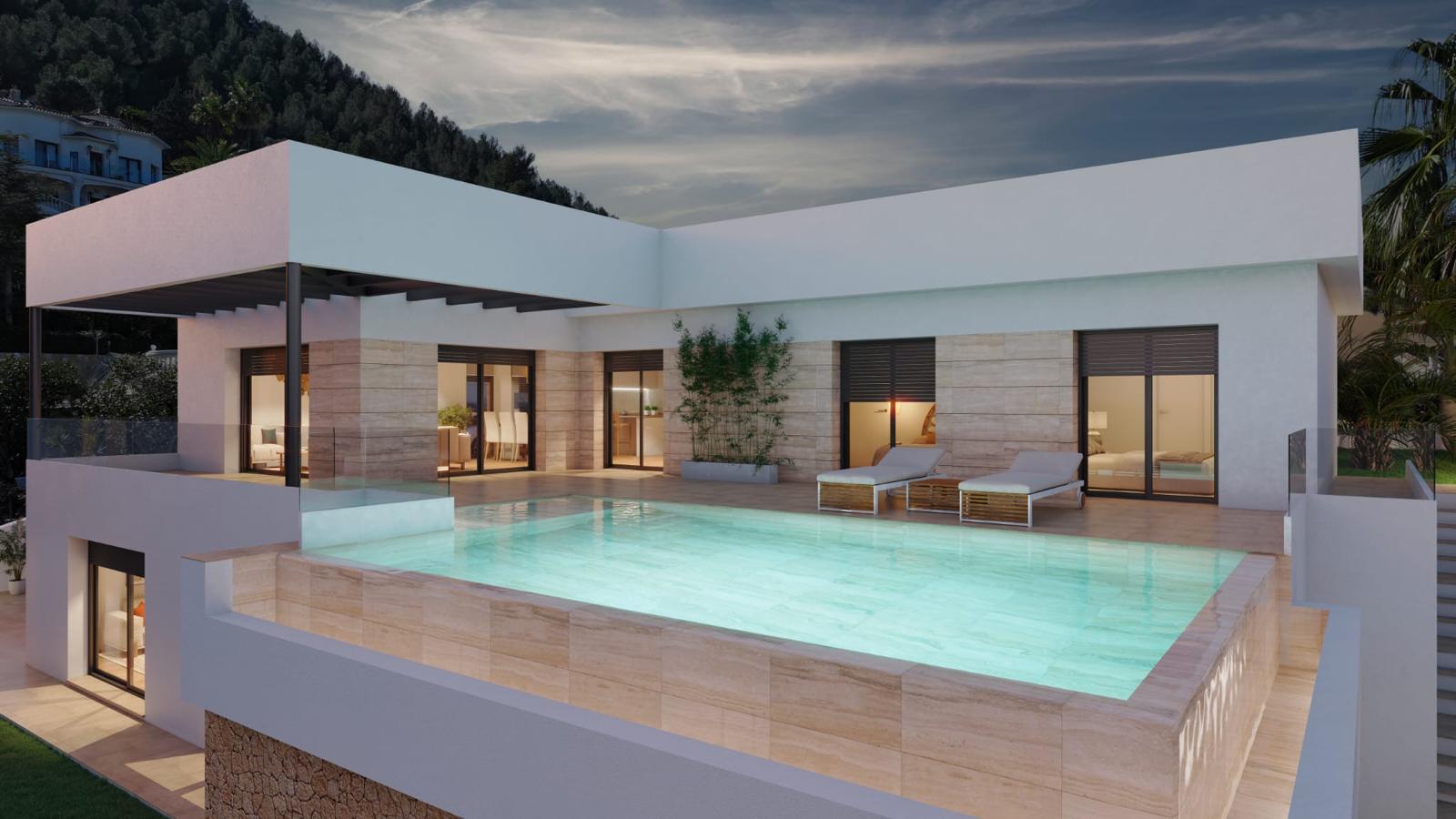 Moderne villa te koop met een oneindige zwembad in Dénia