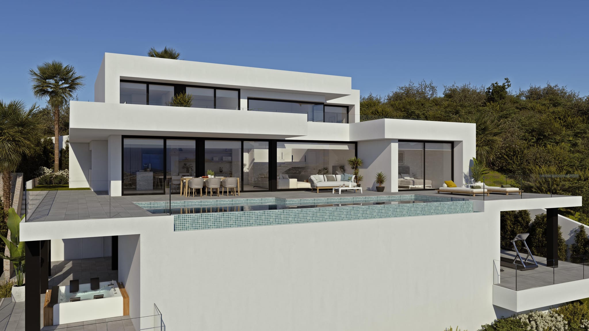 Villa moderne exclusive avec piscine, jacuzzi et vue sur la mer, Moraira