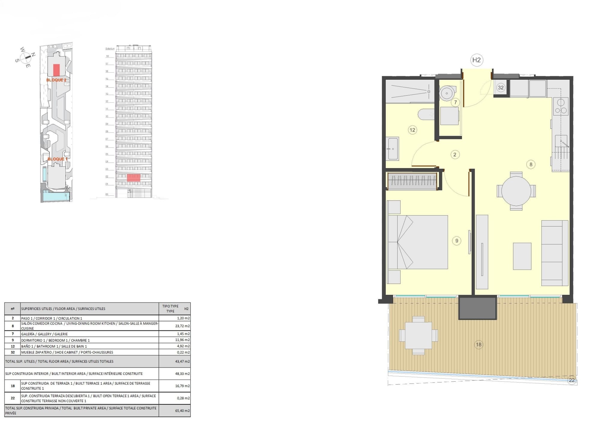 Apartamento de 1 dormitorio con terraza frente al mar – Calpe