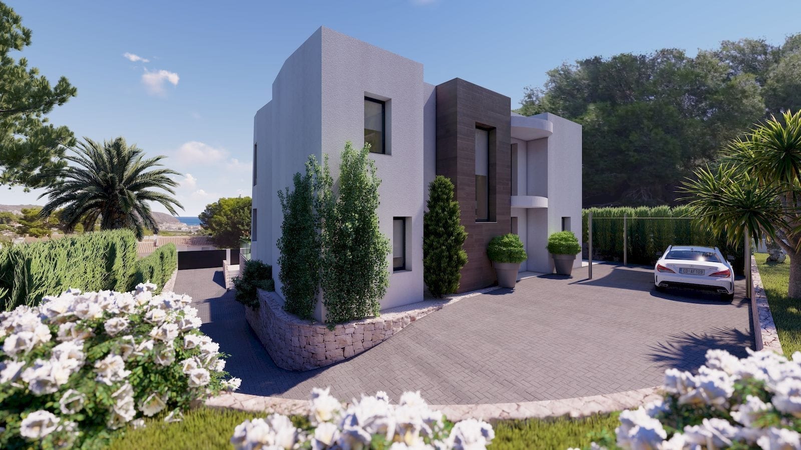 Nieuwe luxe villa met uitzicht op zee in Moraira