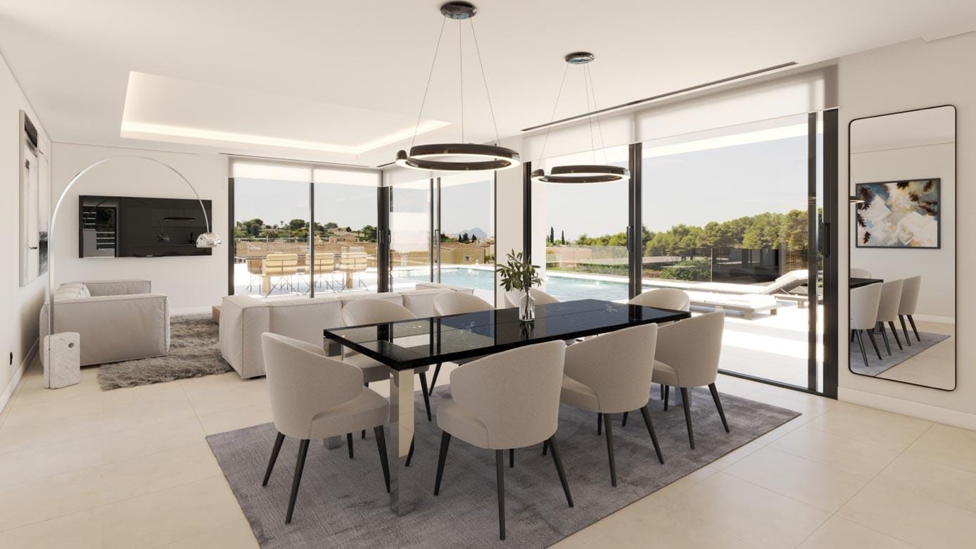 Villa neuve à Calpe avec vue panoramique et projet avec permis.