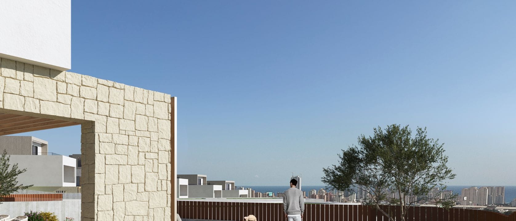 Moderne Villa mit Meerblick und Blick auf die Sierra Cortina