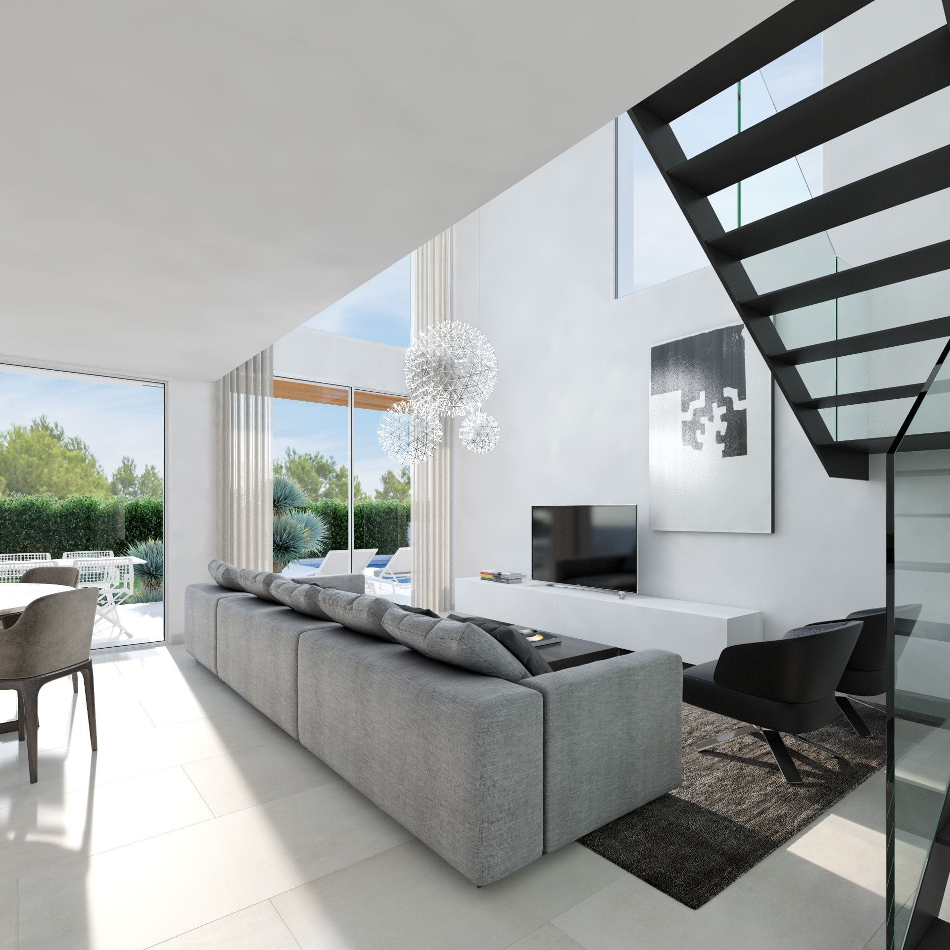 Moderne villa met uitzicht op zee