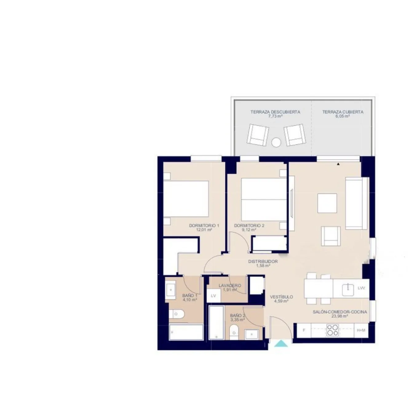 Appartement de 2 chambres à Villajoyosa sur la plage