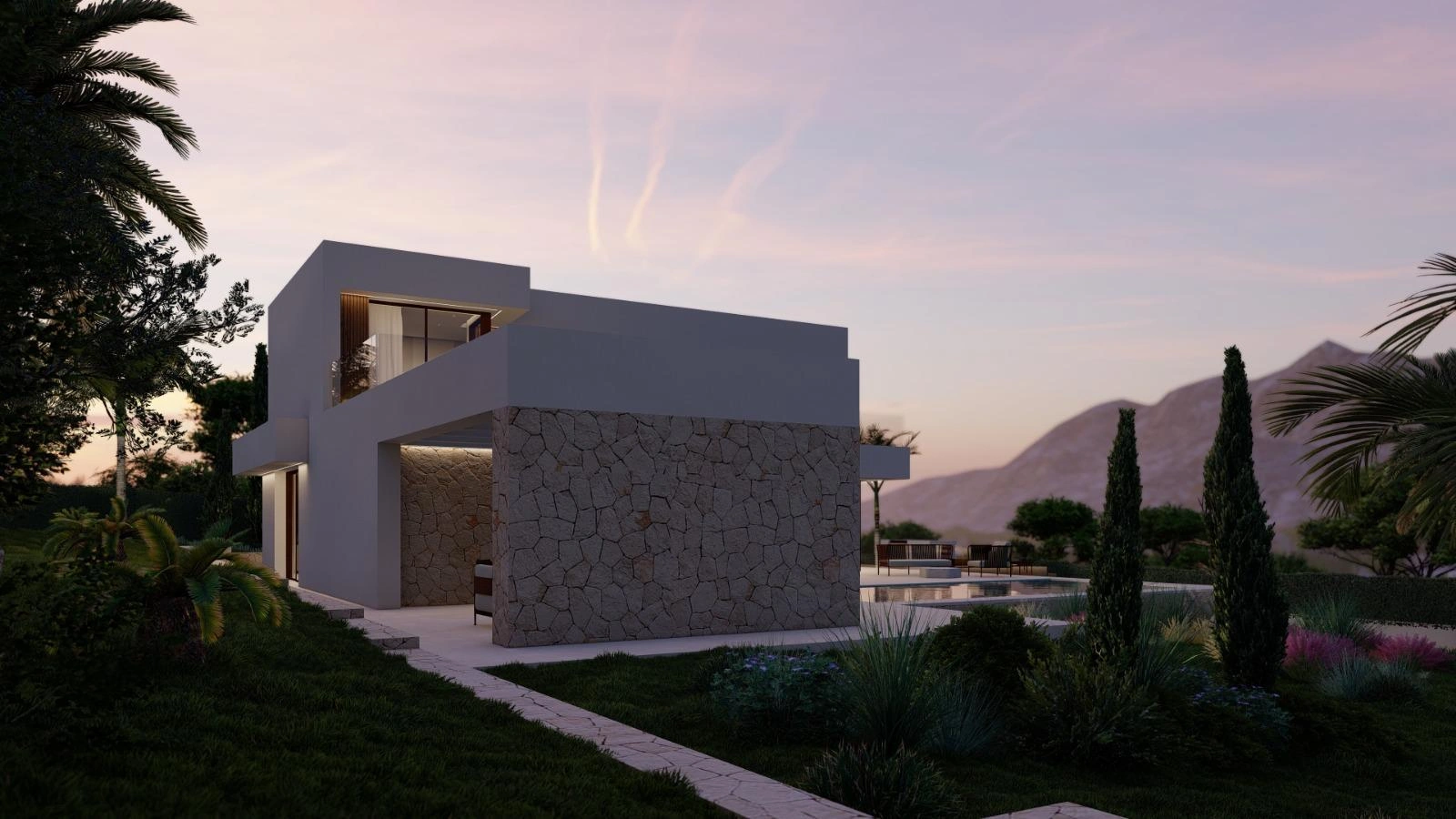 Villa en venta con piscina y vistas al mar en Jávea