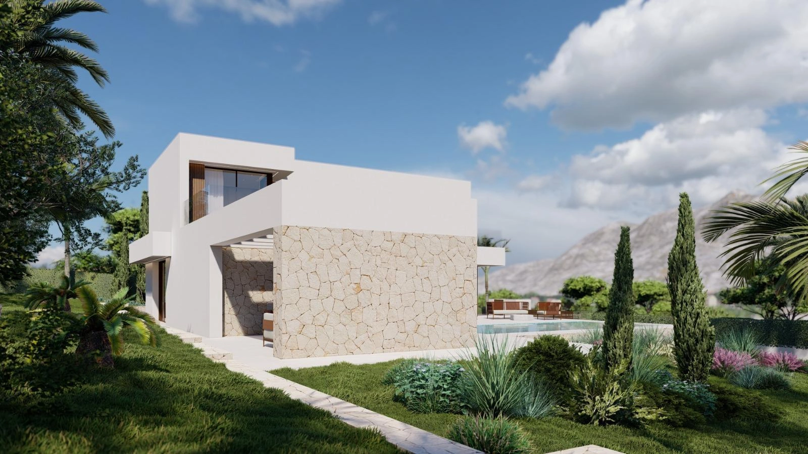 Villa en venta con piscina y vistas al mar en Jávea