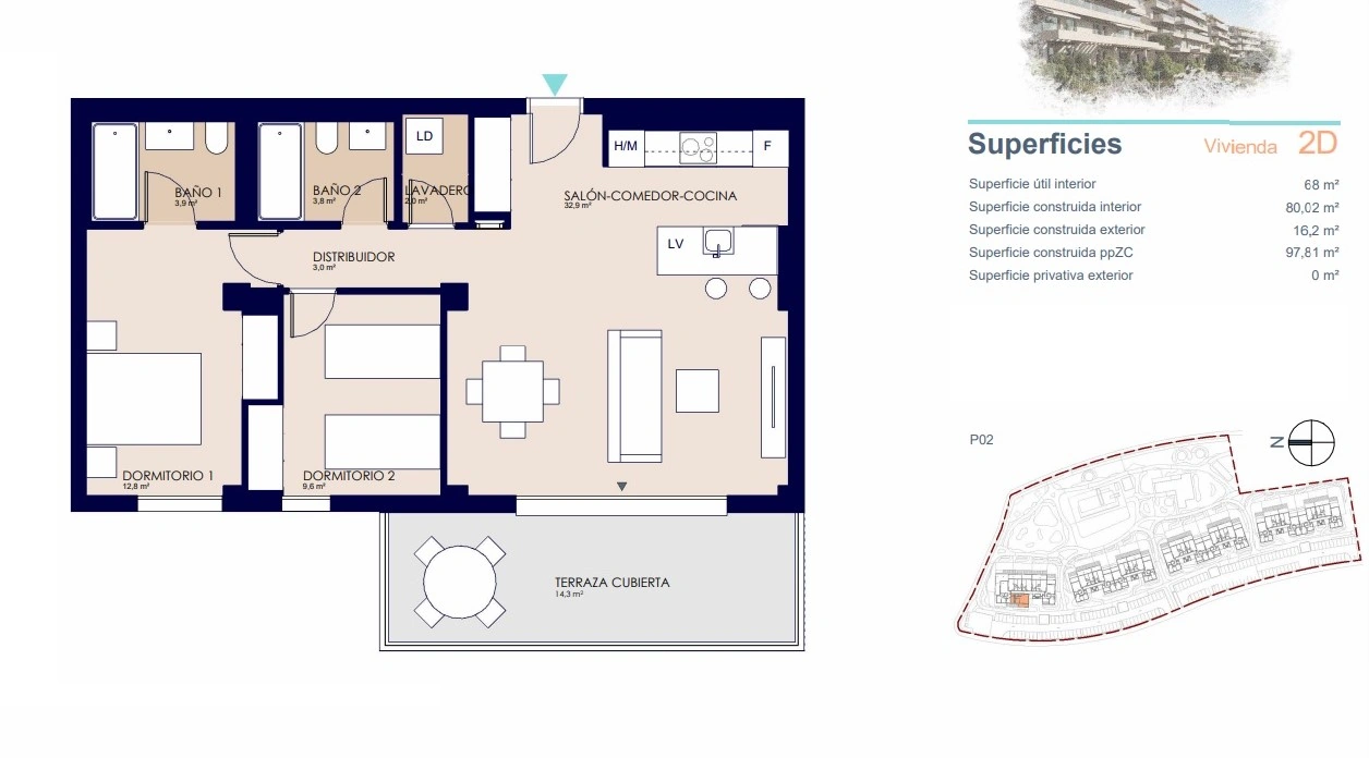 2-slaapkamer appartement dicht bij het strand van Denia