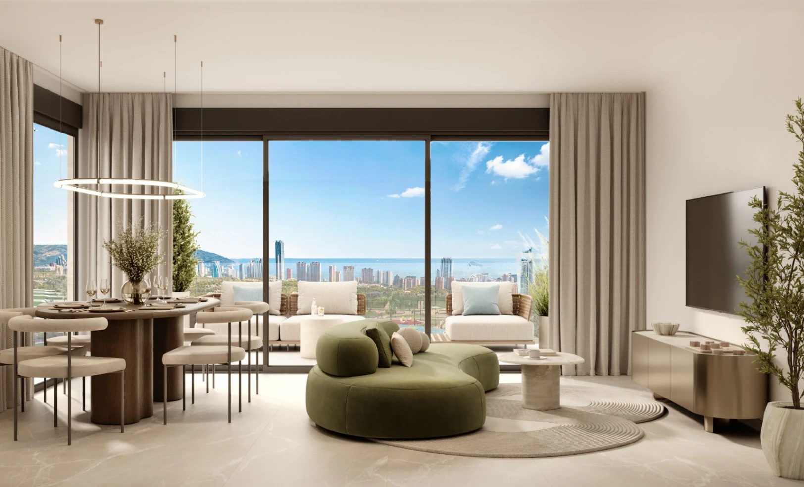 Apartamento de 3 dormitorios con vistas al mar en Sierra Cortina junto a Benidorm