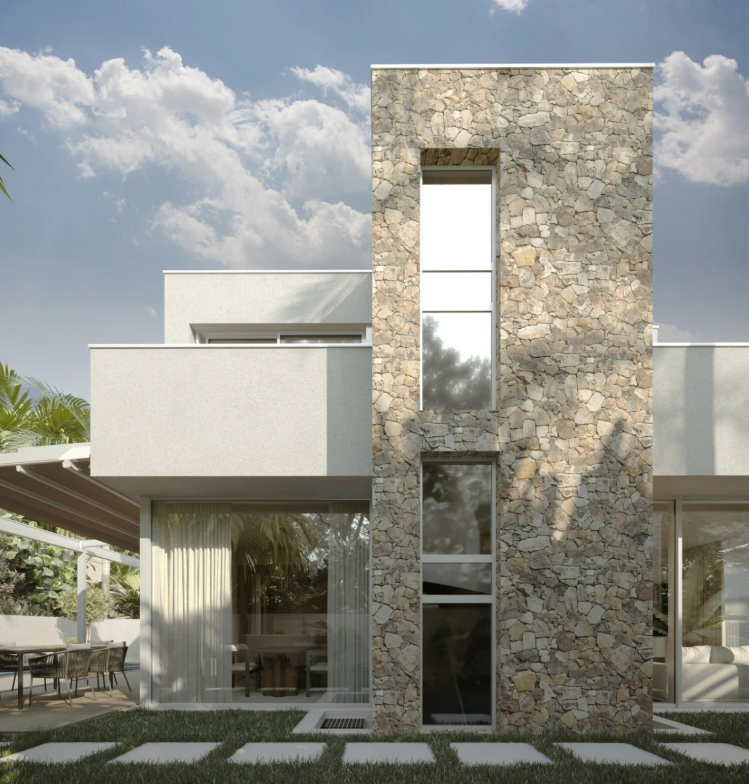 Moderne villa in Dénia binnen een privé gemeenschap met eigen zwembad.