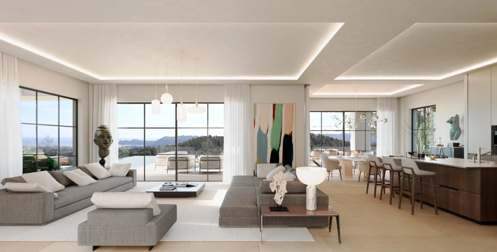 Espectacular villa moderna con orientación sur y vistas al mar en Javea