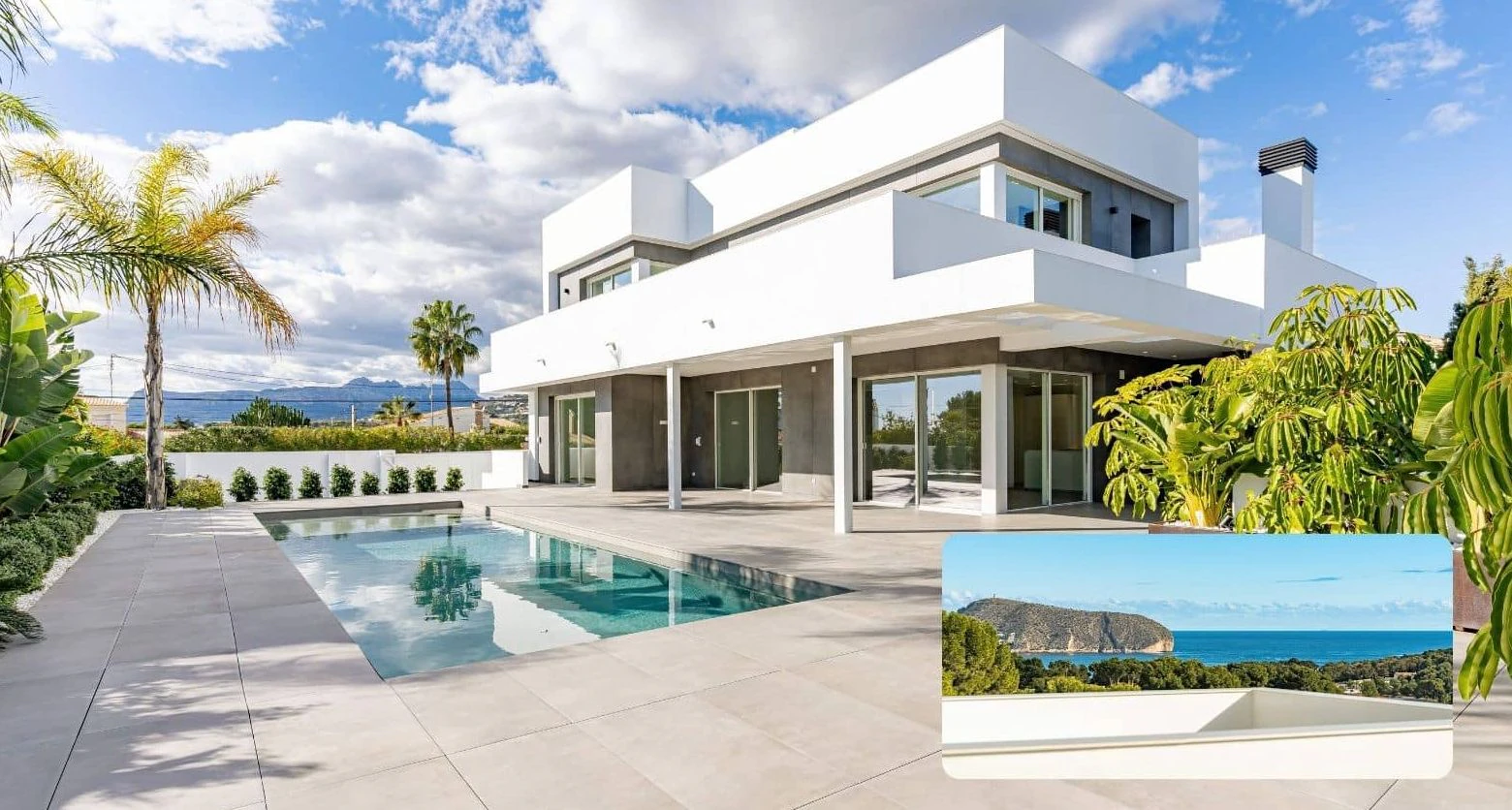Villa moderna en Moraira con vistas al mar, amplias terrazas y ubicación privilegiada en la Costa de Benissa...