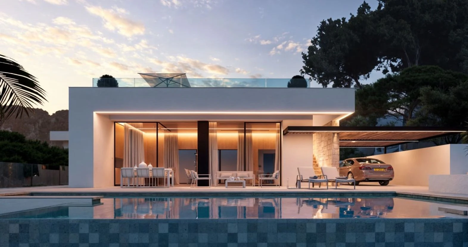 Villa de nueva construcción con vistas al mar y piscina infinita en Moraira