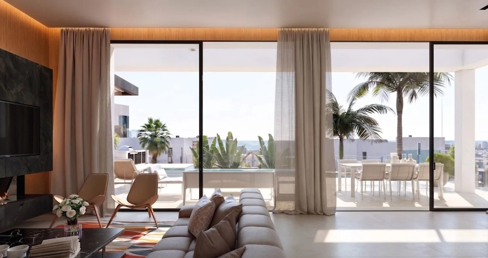 Villa de nueva construcción con vistas al mar y piscina infinita en Moraira