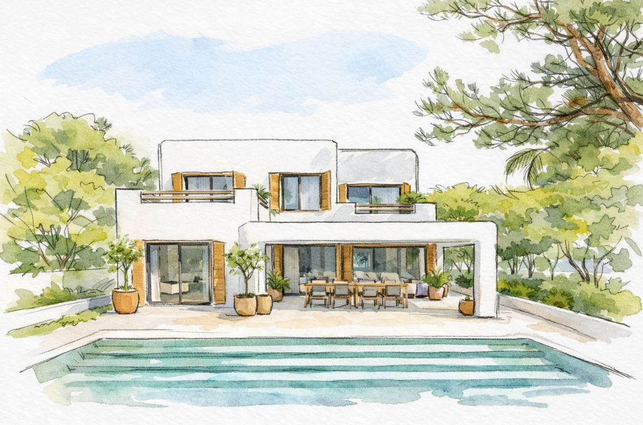 Villa de lujo de obra nueva en Les Rotes, Dénia, con piscina privada y amplio jardín