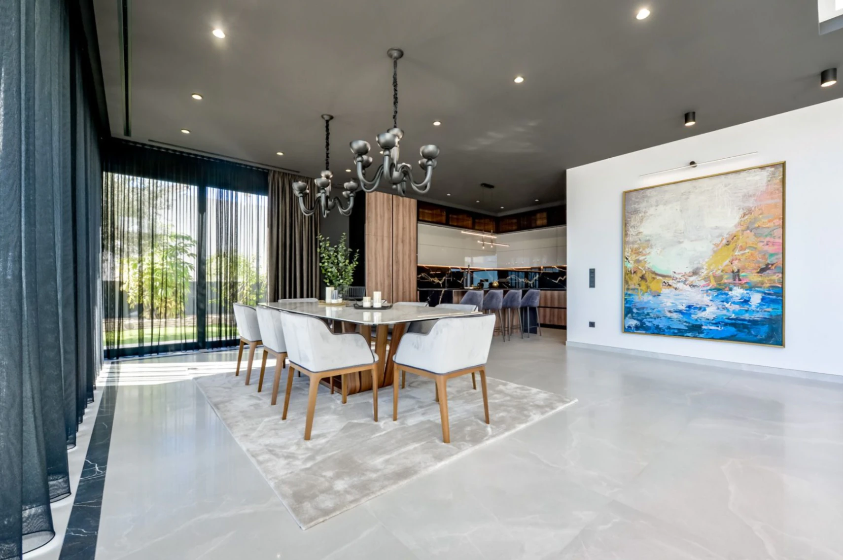 Villa moderna de lujo en Finestrat con 7 dormitorios, piscina privada y vistas al mar