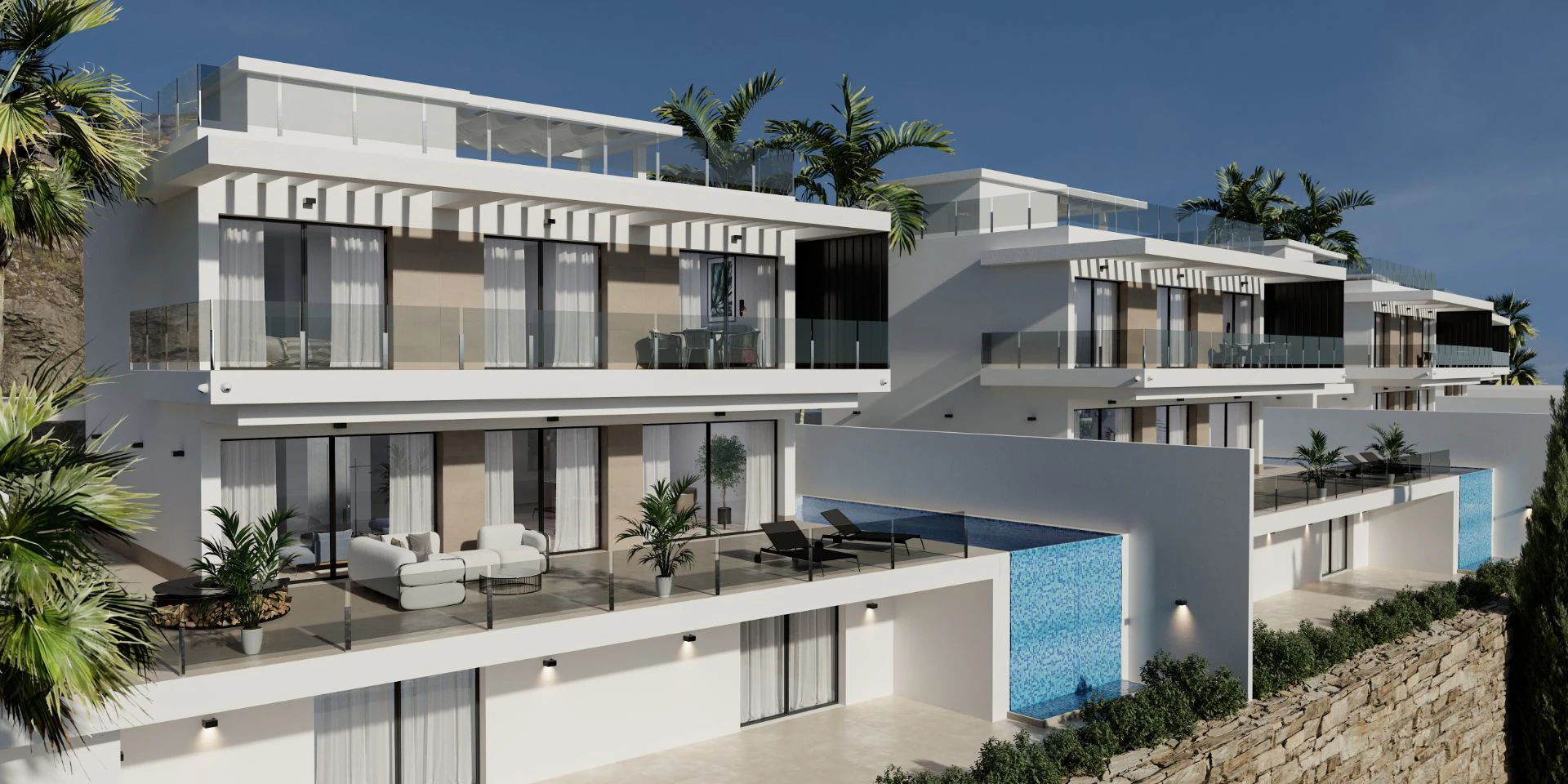 CBHN0627 - Villa de obra nueva en Sierra Cortina, Finestrat, con vistas panorámicas al mar y al skyline de Benidorm