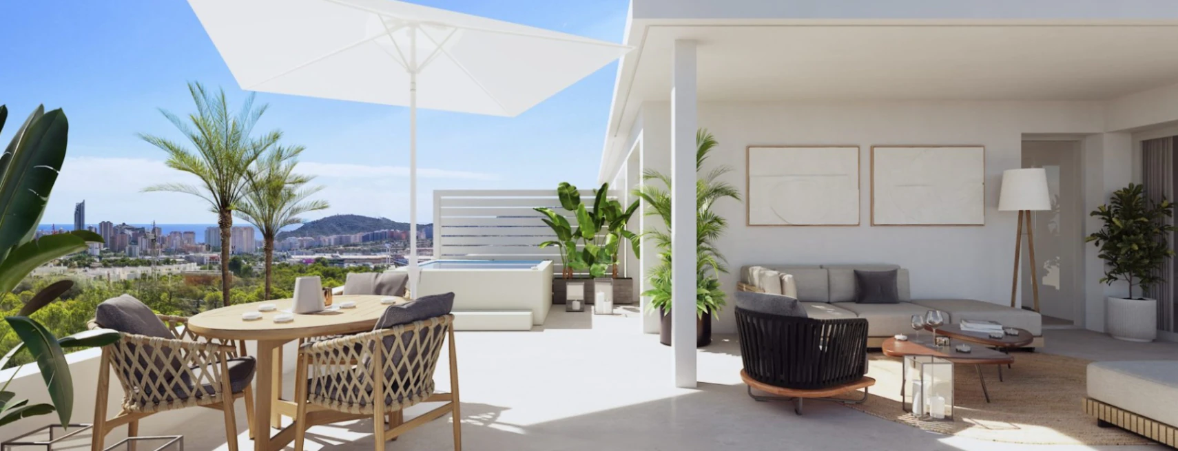 Apartamento en planta baja con jardín privado y amplias terrazas en entorno exclusivo mediterráneo en Sierra Cortina