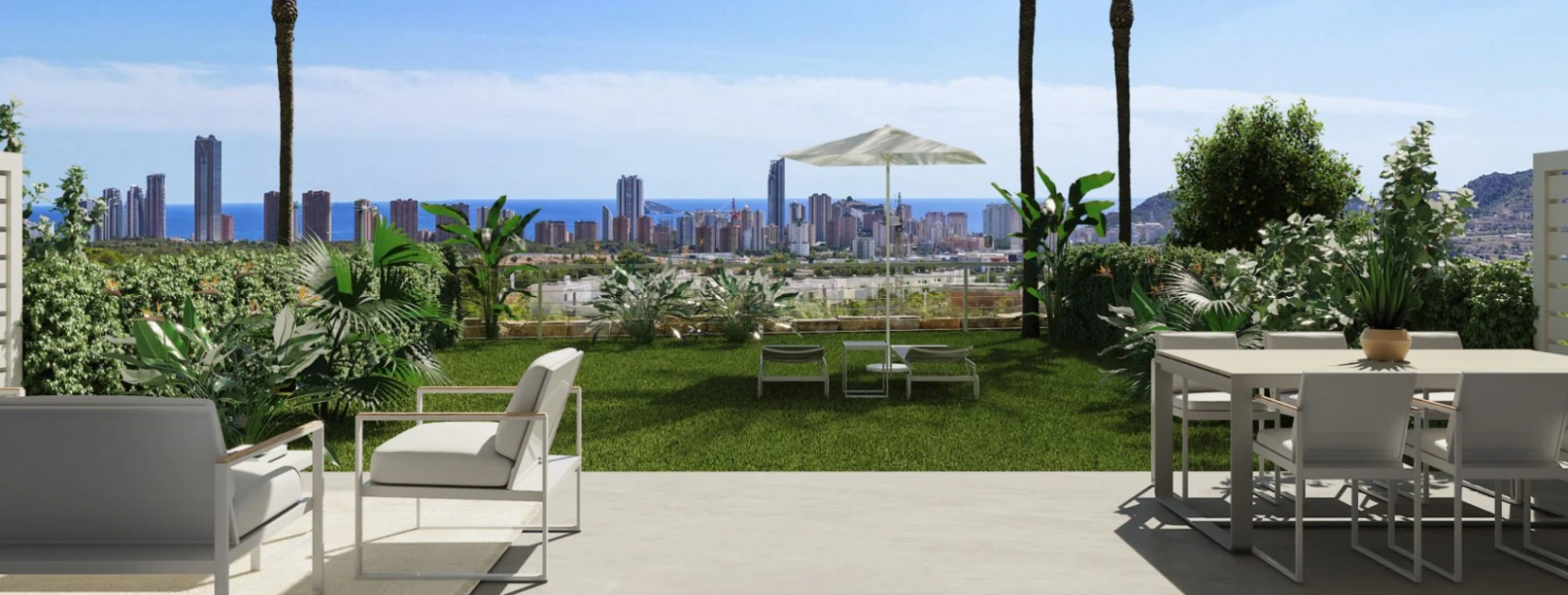 Apartamento en planta baja con jardín privado y amplias terrazas en entorno exclusivo mediterráneo en Sierra Cortina