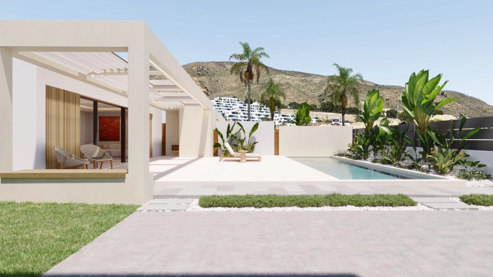 Villa independiente de una sola planta con diseño mediterráneo contemporáneo cerca de Benidorm