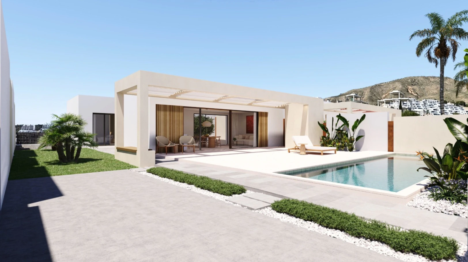 Villa independiente de una sola planta con diseño mediterráneo contemporáneo cerca de Benidorm