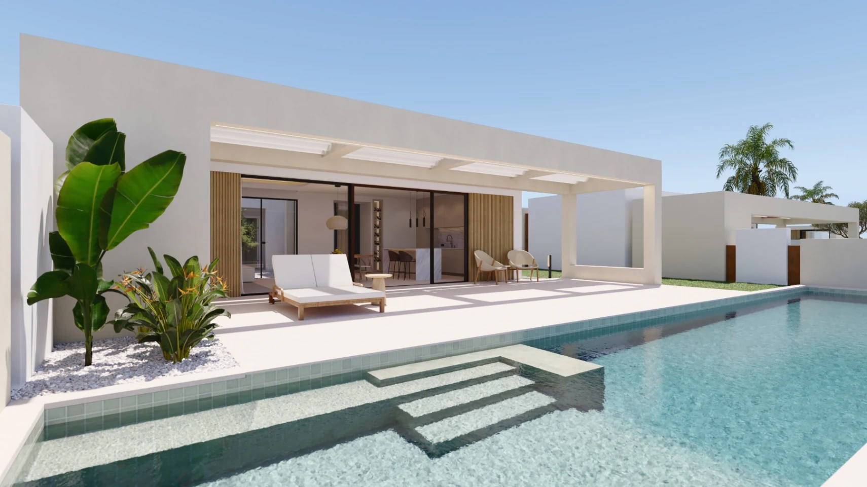 Villa independiente de una sola planta con diseño mediterráneo contemporáneo cerca de Benidorm