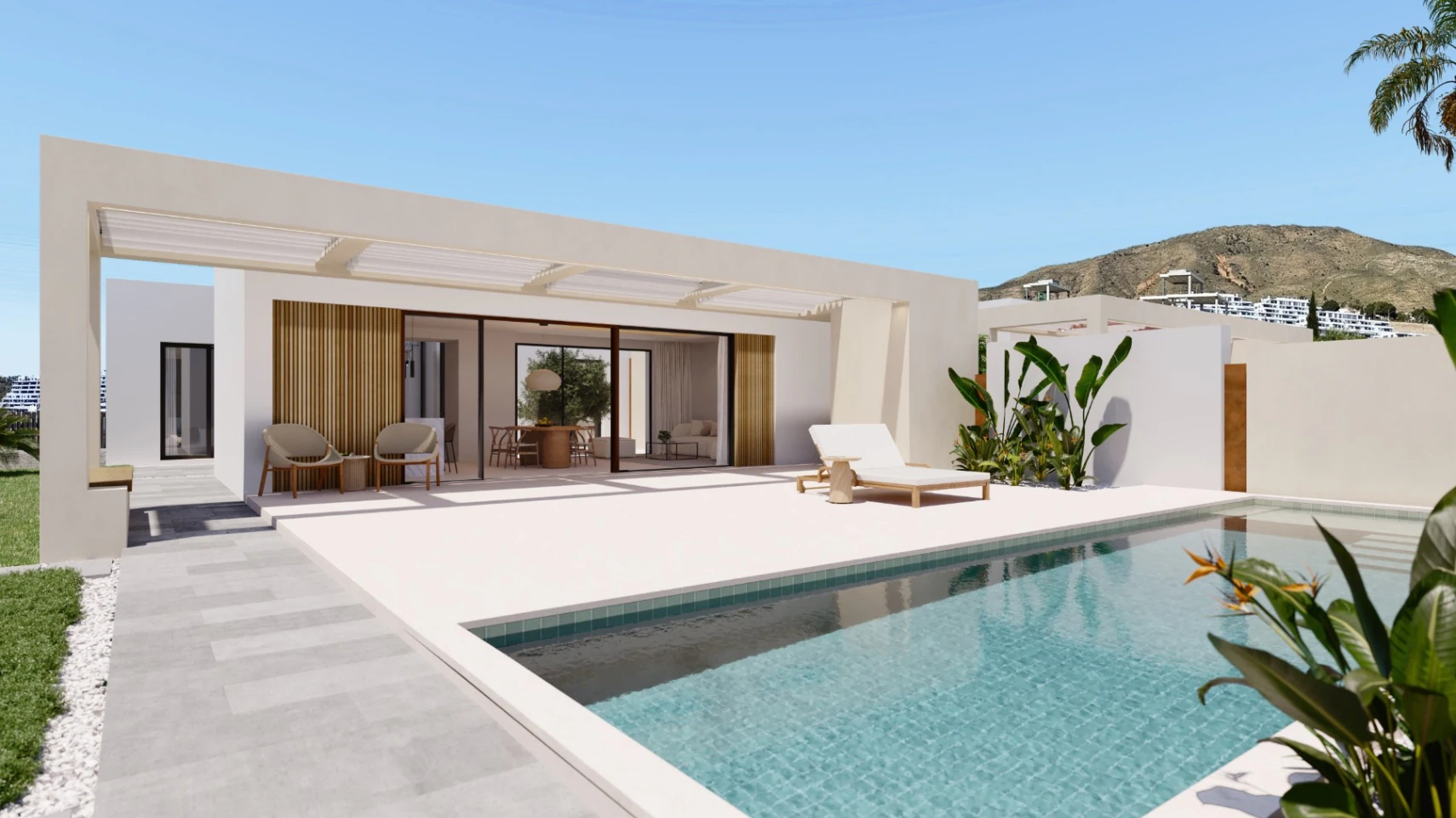 Villa independiente de una sola planta con diseño mediterráneo contemporáneo cerca de Benidorm