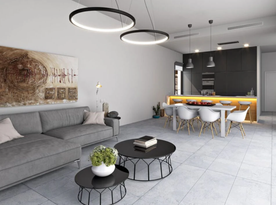 Villa de 3 dormitorios con jardín y piscina privada y vistas al mar en Finestrat