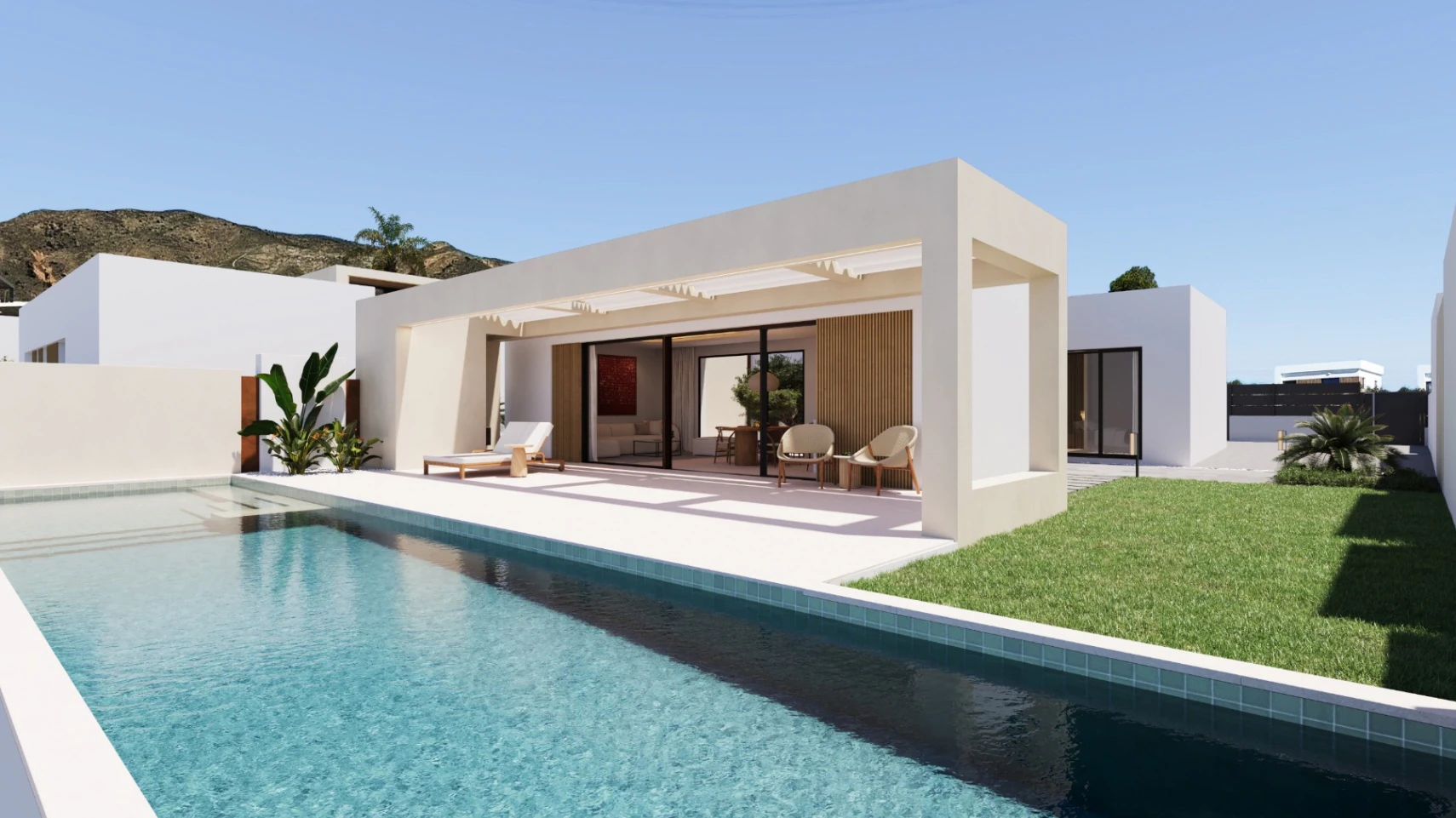 Villa independiente de una sola planta con diseño mediterráneo contemporáneo cerca de Benidorm