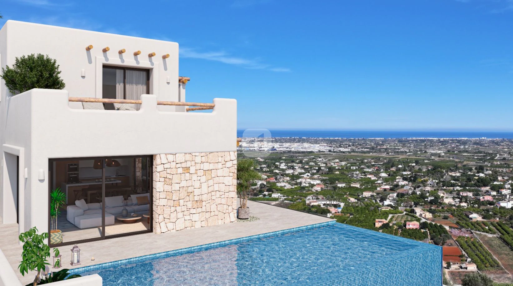 CBHN1317 - Villa con vistas al mar estilo Ibiza en venta en Pedreguer, cerca de Dénia.