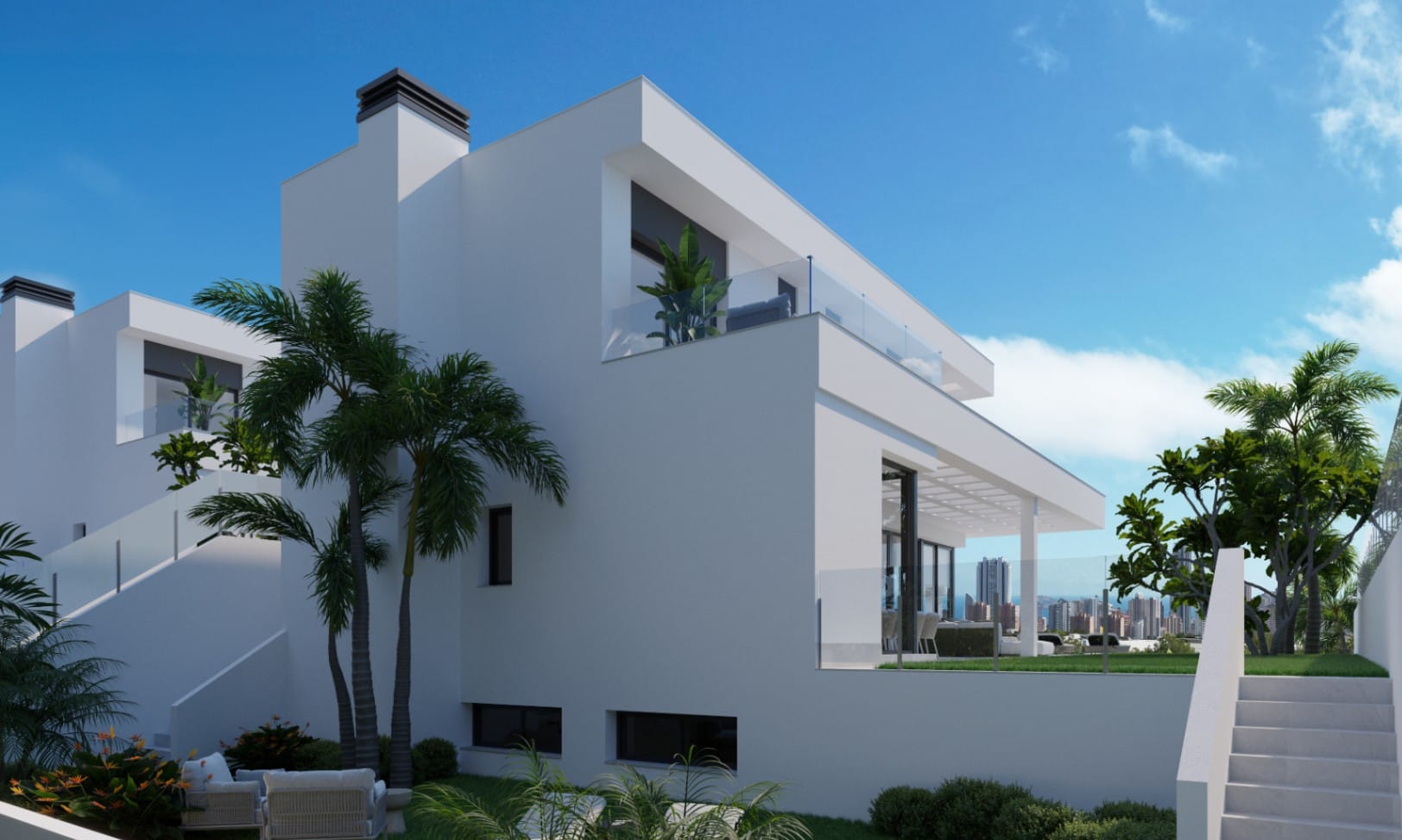 Se vende villa de lujo con vistas al mar en complejo de 12 villas independientes en Finestrat
